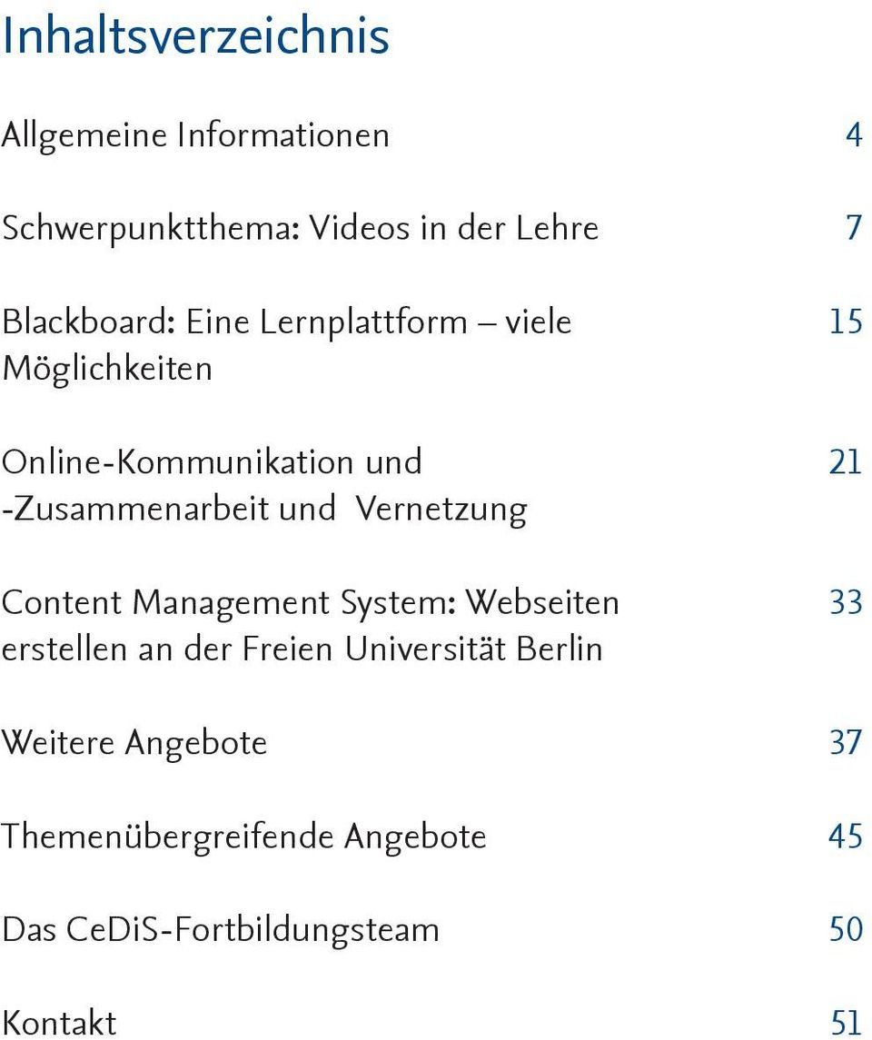 Vernetzung Content Management System: Webseiten erstellen an der Freien Universität Berlin