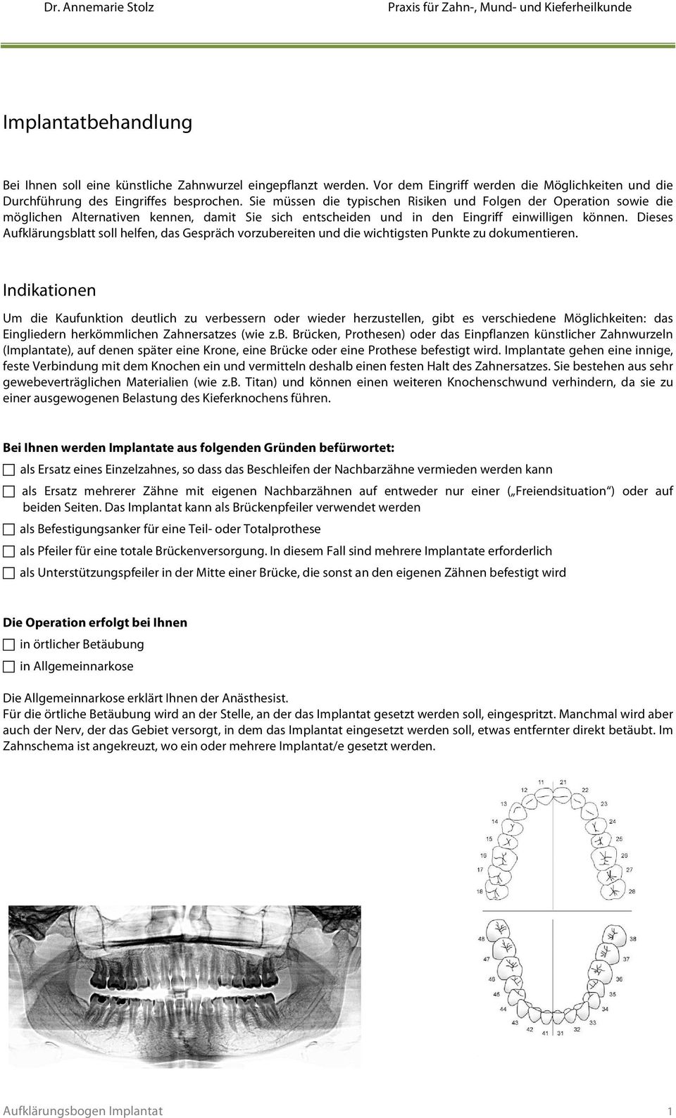 Dieses Aufklärungsblatt soll helfen, das Gespräch vorzubereiten und die wichtigsten Punkte zu dokumentieren.