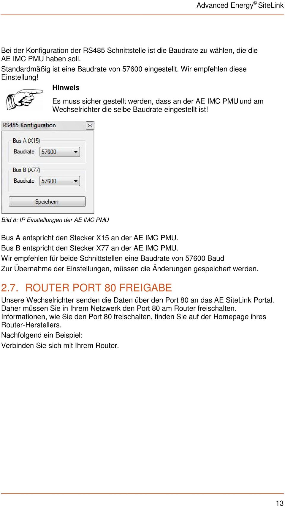 Bild 8: IP Einstellungen der AE IMC PMU Bus A entspricht den Stecker X15 an der AE IMC PMU. Bus B entspricht den Stecker X77 an der AE IMC PMU.