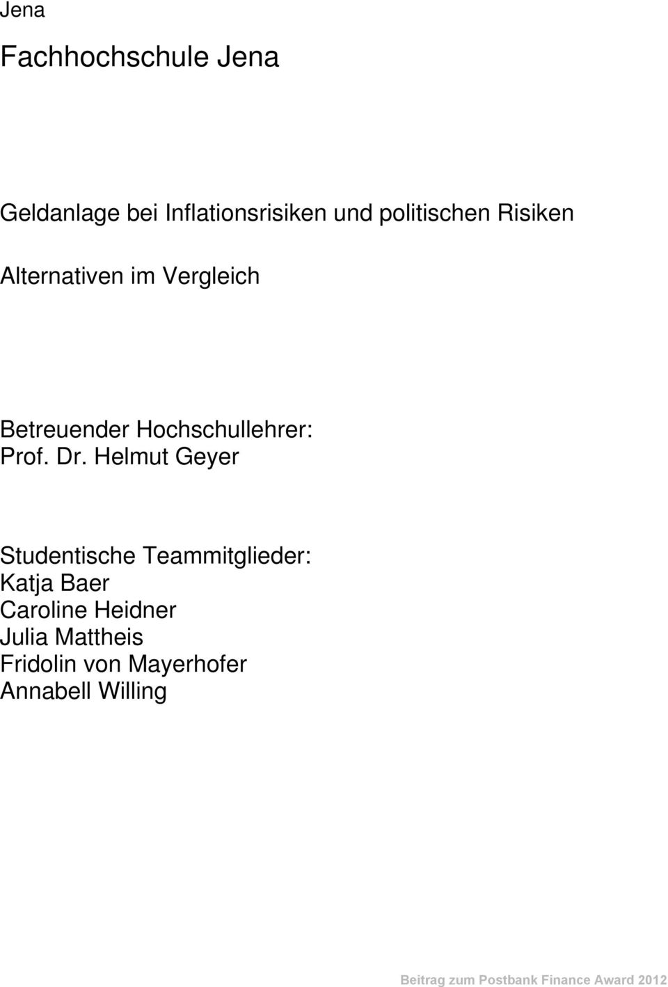 Hochschullehrer: Prof. Dr.