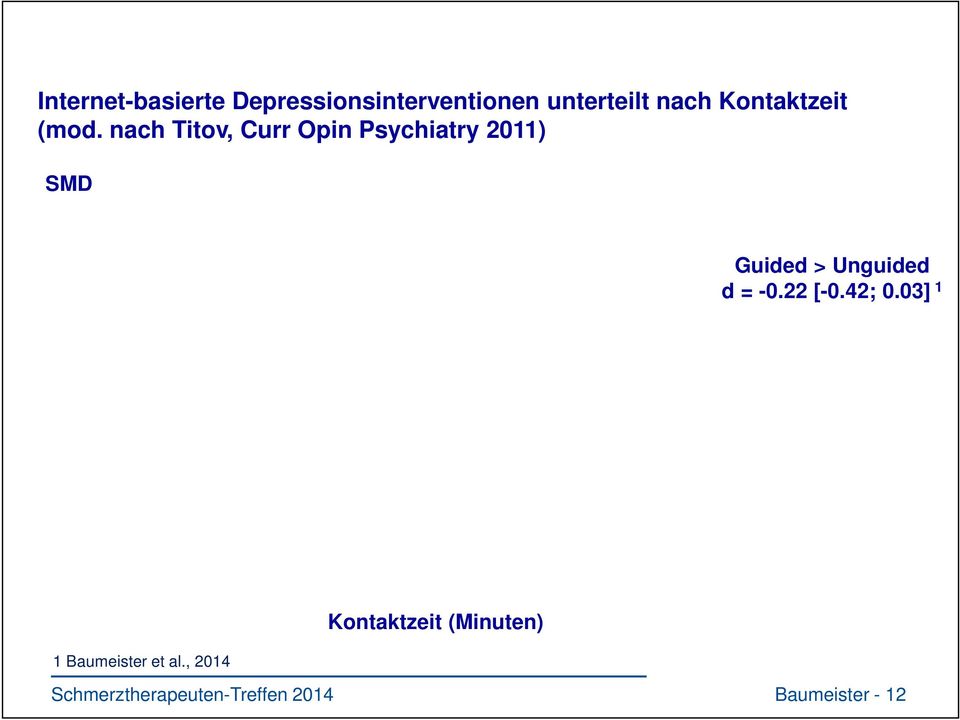 nach Titov, Curr Opin Psychiatry 2011) SMD Guided > Unguided d = -0.