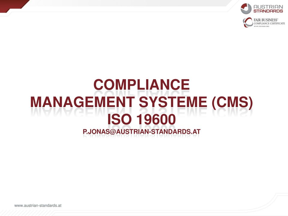 (CMS) ISO 19600 P.