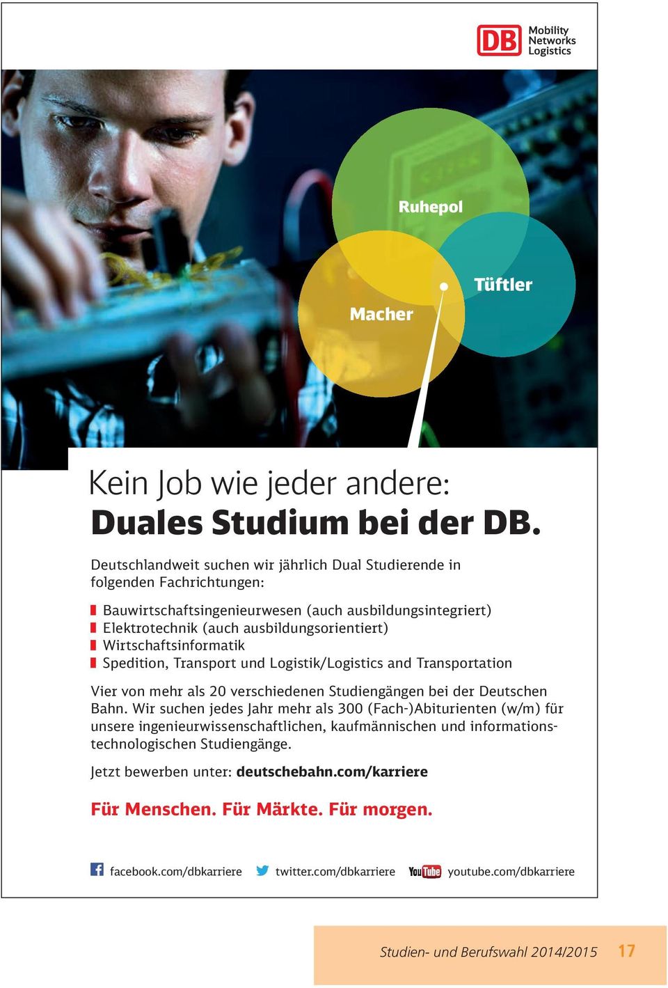 standard no gradients watermark stacked logo (for sharing only) Ruhepol Macher Tüftler Kein Job wie jeder andere: Duales Studium bei der DB.
