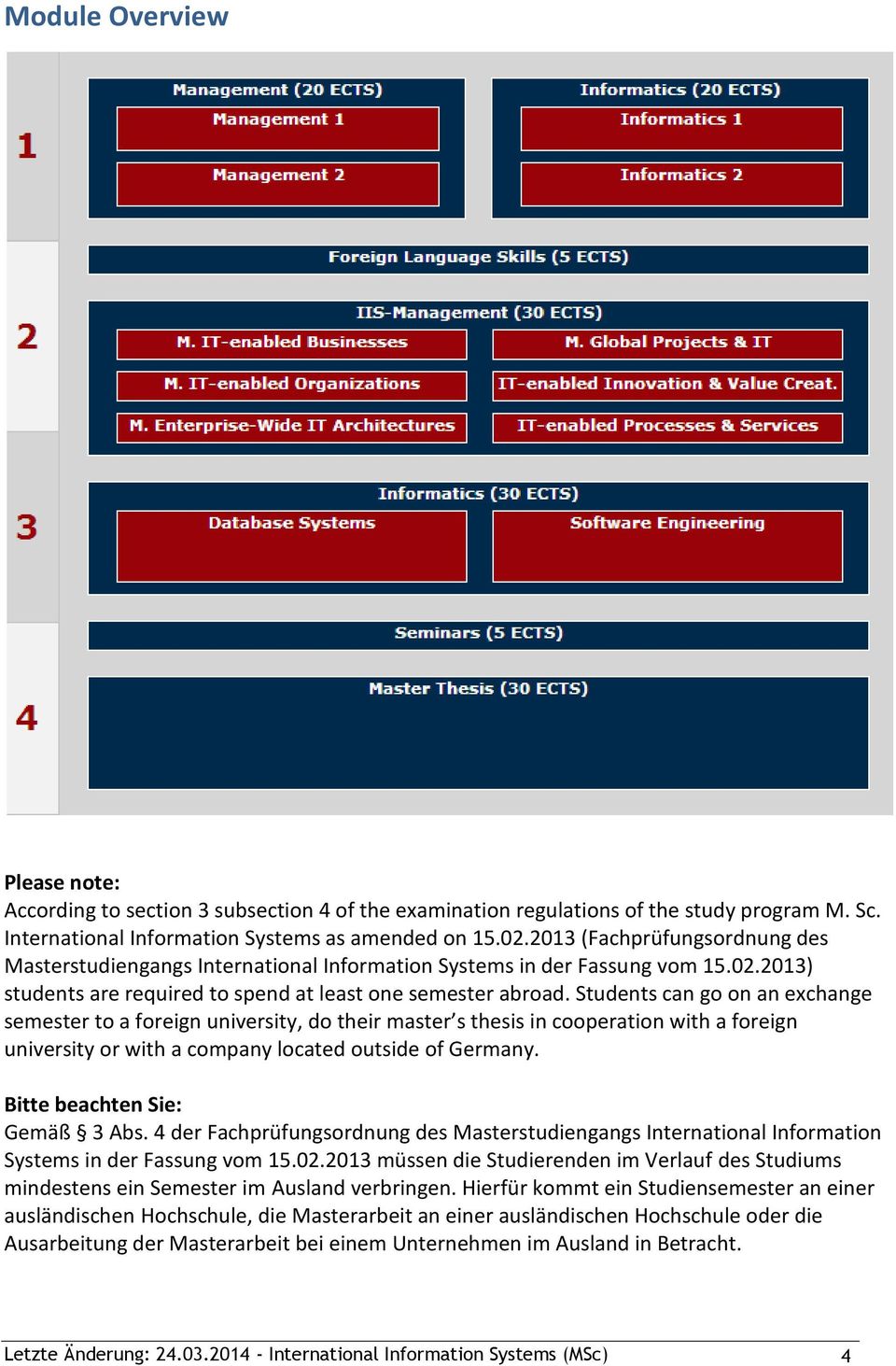 Students can go on an exchange semester to a foreign university, do their master s thesis in cooperation with a foreign university or with a company located outside of Germany.