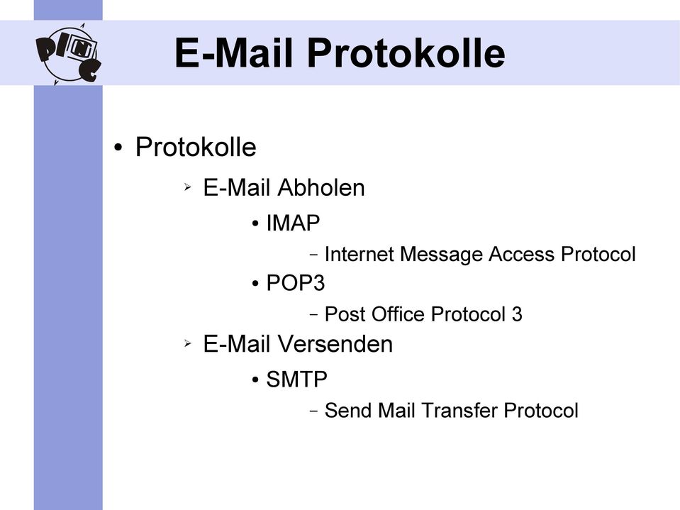 Protokolle Protokolle E-Mail Abholen