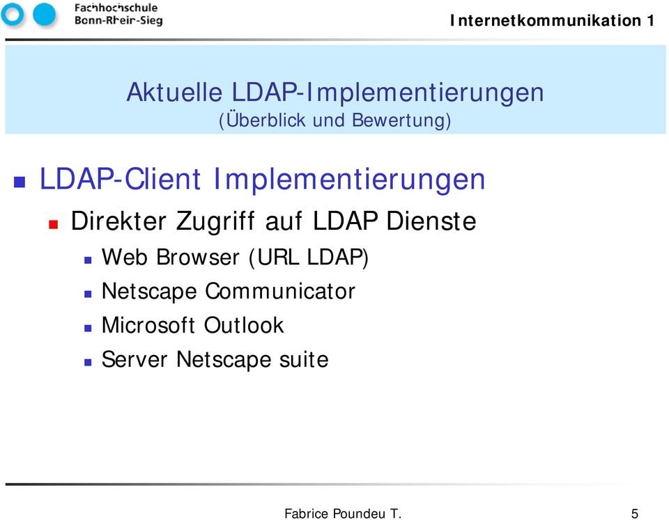 LDAP) Netscape Communicator Microsoft