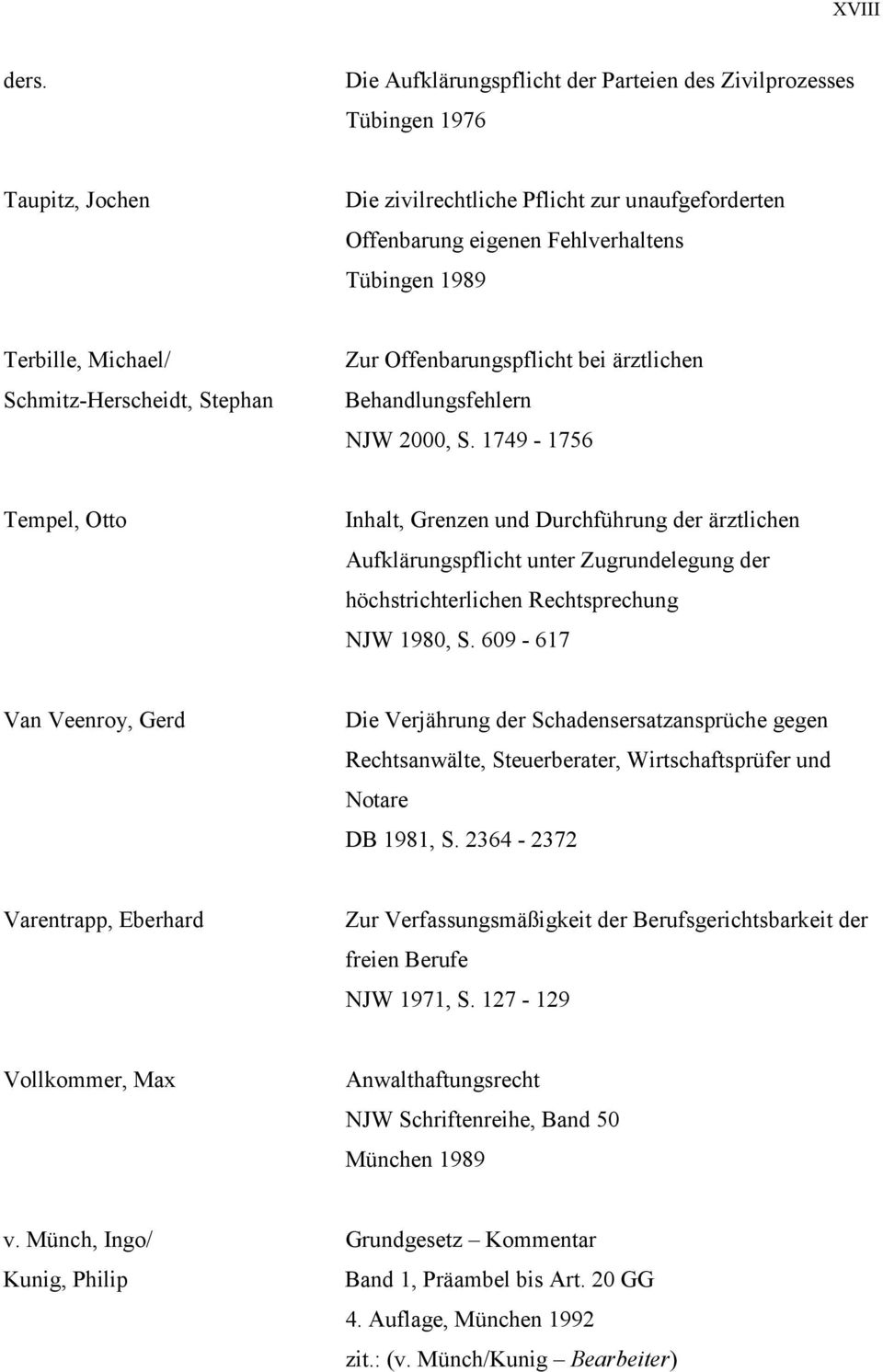 Michael/ Schmitz-Herscheidt, Stephan Zur Offenbarungspflicht bei ärztlichen Behandlungsfehlern NJW 2000, S.