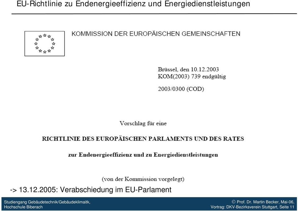2005: Verabschiedung im EU-Parlament