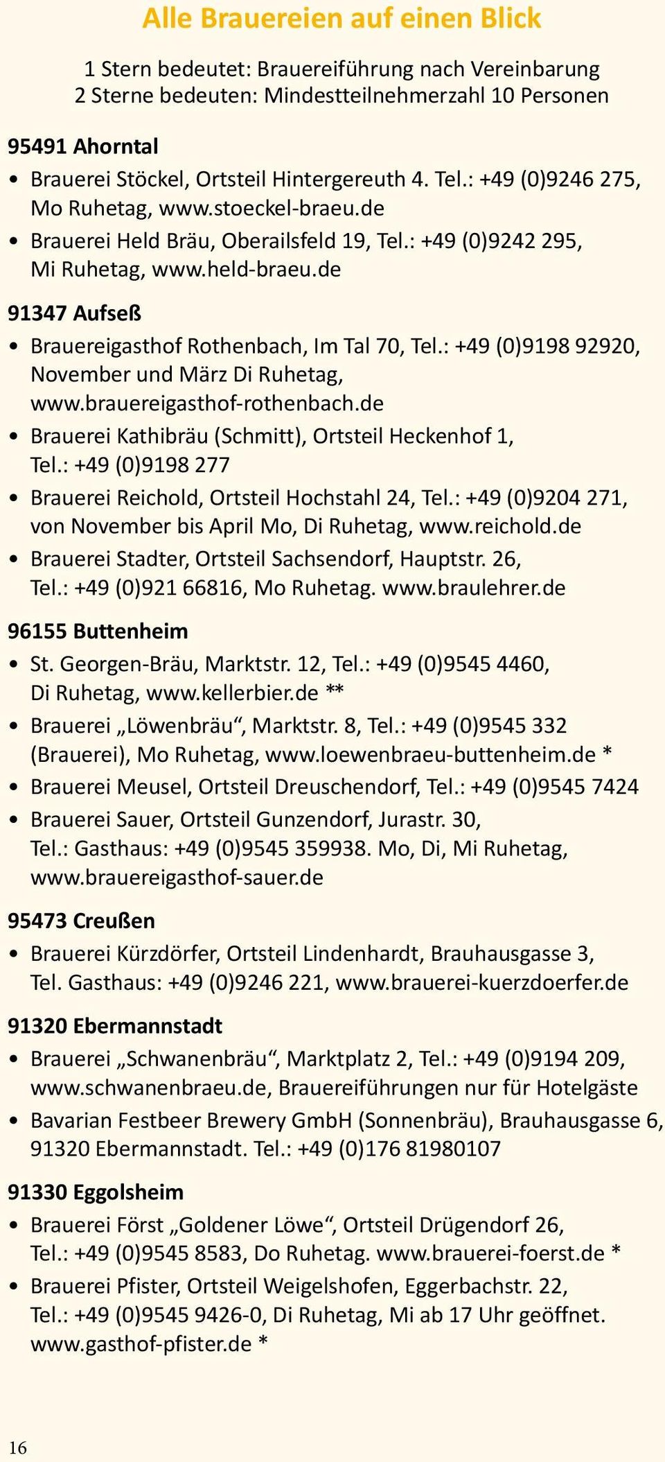 : +49 (0)9198 92920, November und März Di Ruhetag, www.brauereigasthof-rothenbach.de Brauerei Kathibräu (Schmitt), Ortsteil Heckenhof 1, Tel.