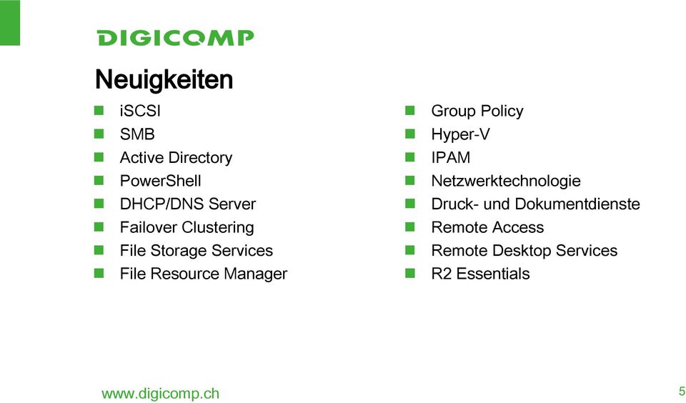 Group Policy Hyper-V IPAM Netzwerktechnologie Druck- und