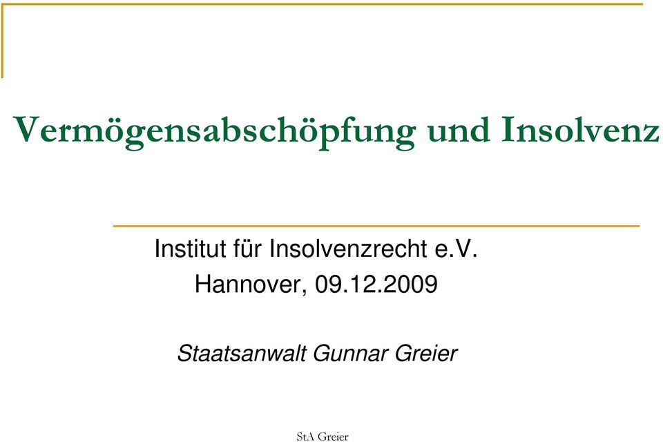 Insolvenzrecht e.v. Hannover, 09.