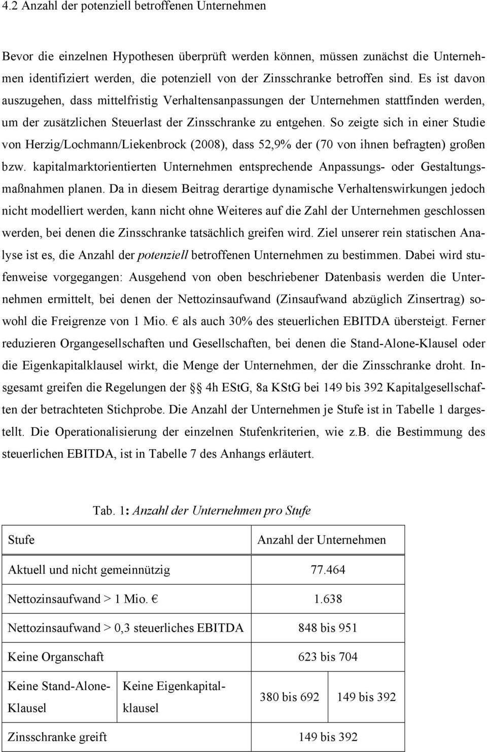 So zeigte sich in einer Studie von Herzig/Lochmann/Liekenbrock (2008), dass 52,9% der (70 von ihnen befragten) großen bzw.