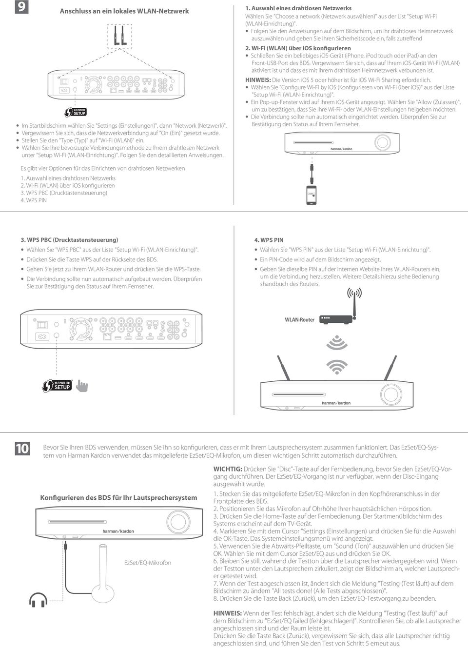 Wählen Sie Ihre bevorzugte Verbindungsmethode zu Ihrem drahtlosen Netzwerk unter "Setup Wi-Fi (WLAN-Einrichtung)". Folgen Sie den detaillierten Anweisungen. 1.