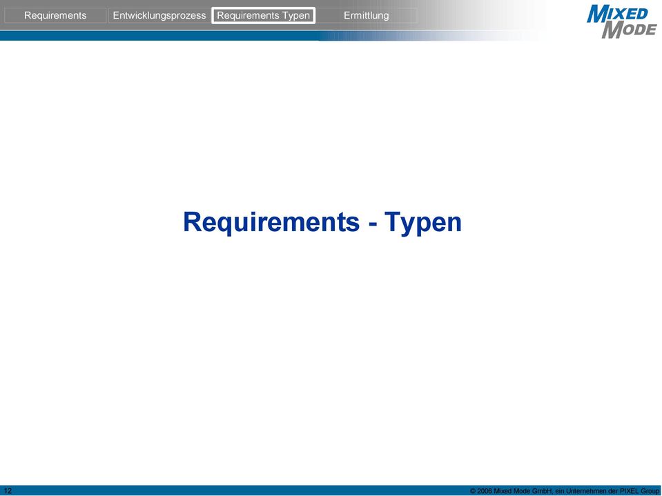 Requirements - Typen 12 2006 Mixed