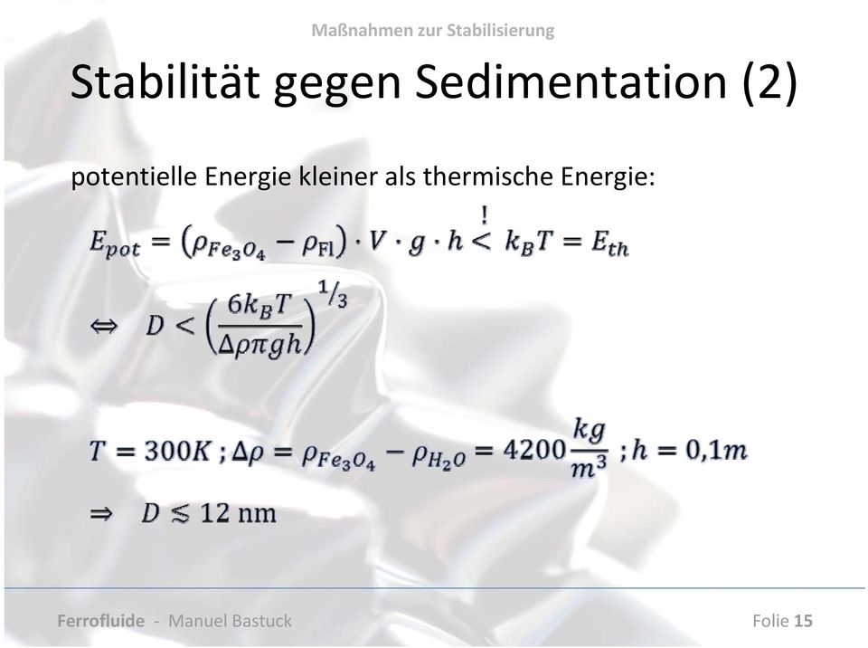 potentielle Energie kleiner als