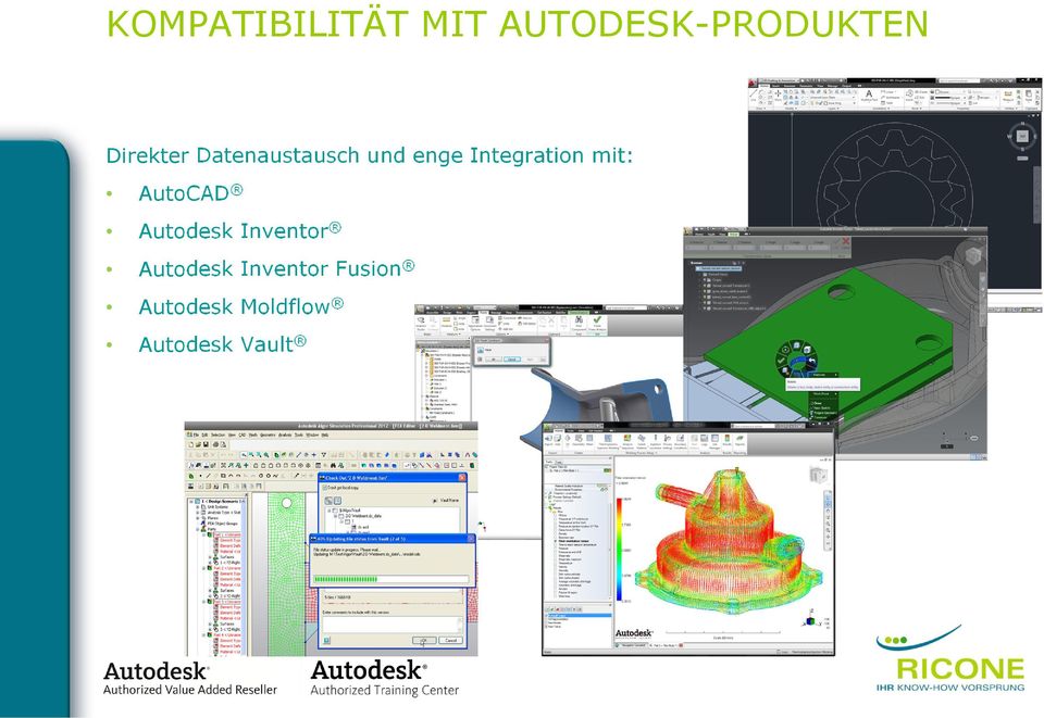 Integration mit: AutoCAD Autodesk Inventor