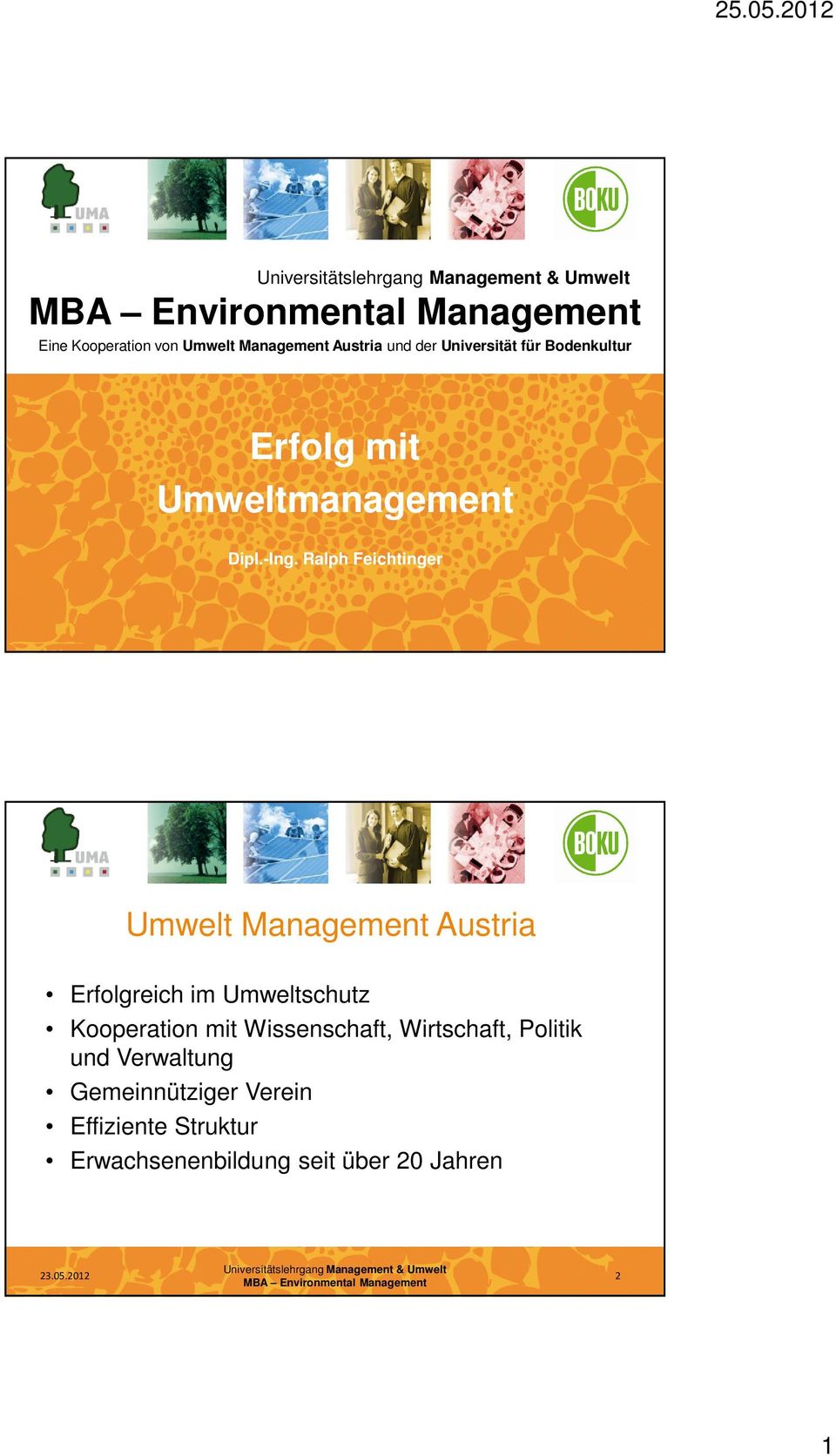 Ralph Feichtinger Umwelt Management Austria Erfolgreich im Umweltschutz Kooperation