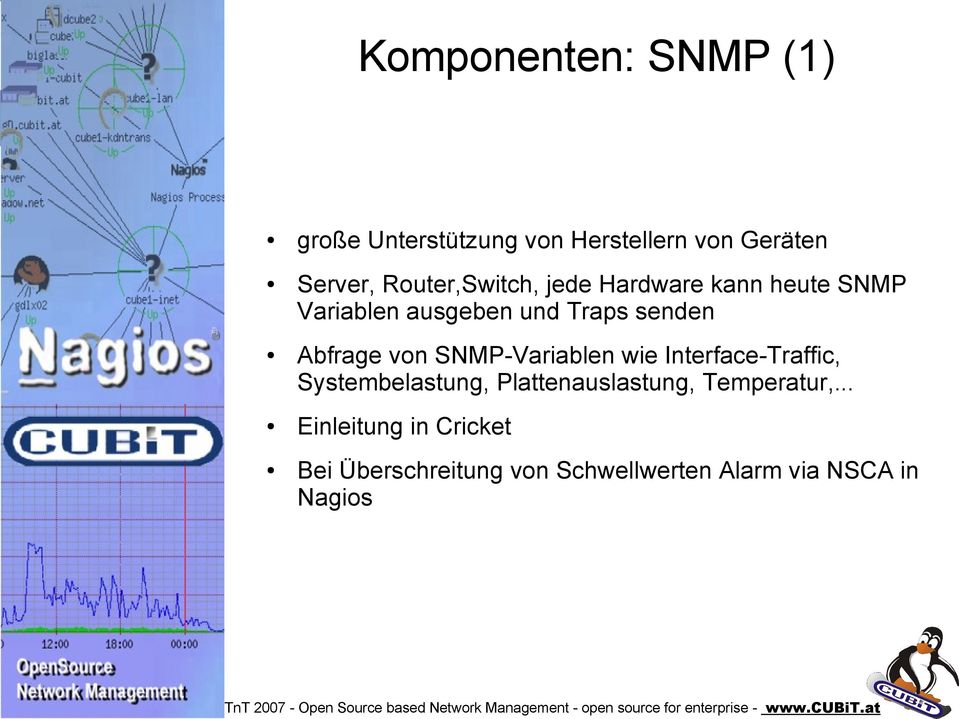 Abfrage von SNMP-Variablen wie Interface-Traffic, Systembelastung, Plattenauslastung,