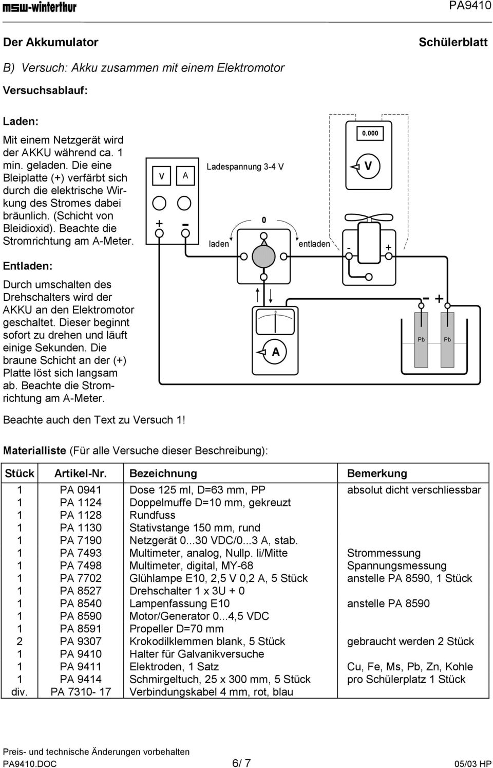 000 V Entladen: Durch umschalten des Drehschalters wird der AKKU an den Elektromotor geschaltet. Dieser beginnt sofort zu drehen und läuft einige Sekunden.