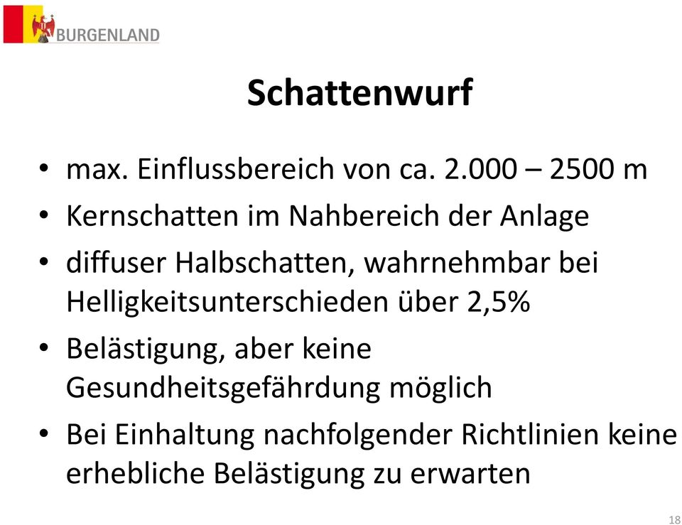 wahrnehmbar bei Helligkeitsunterschieden über 2,5% Belästigung, aber keine