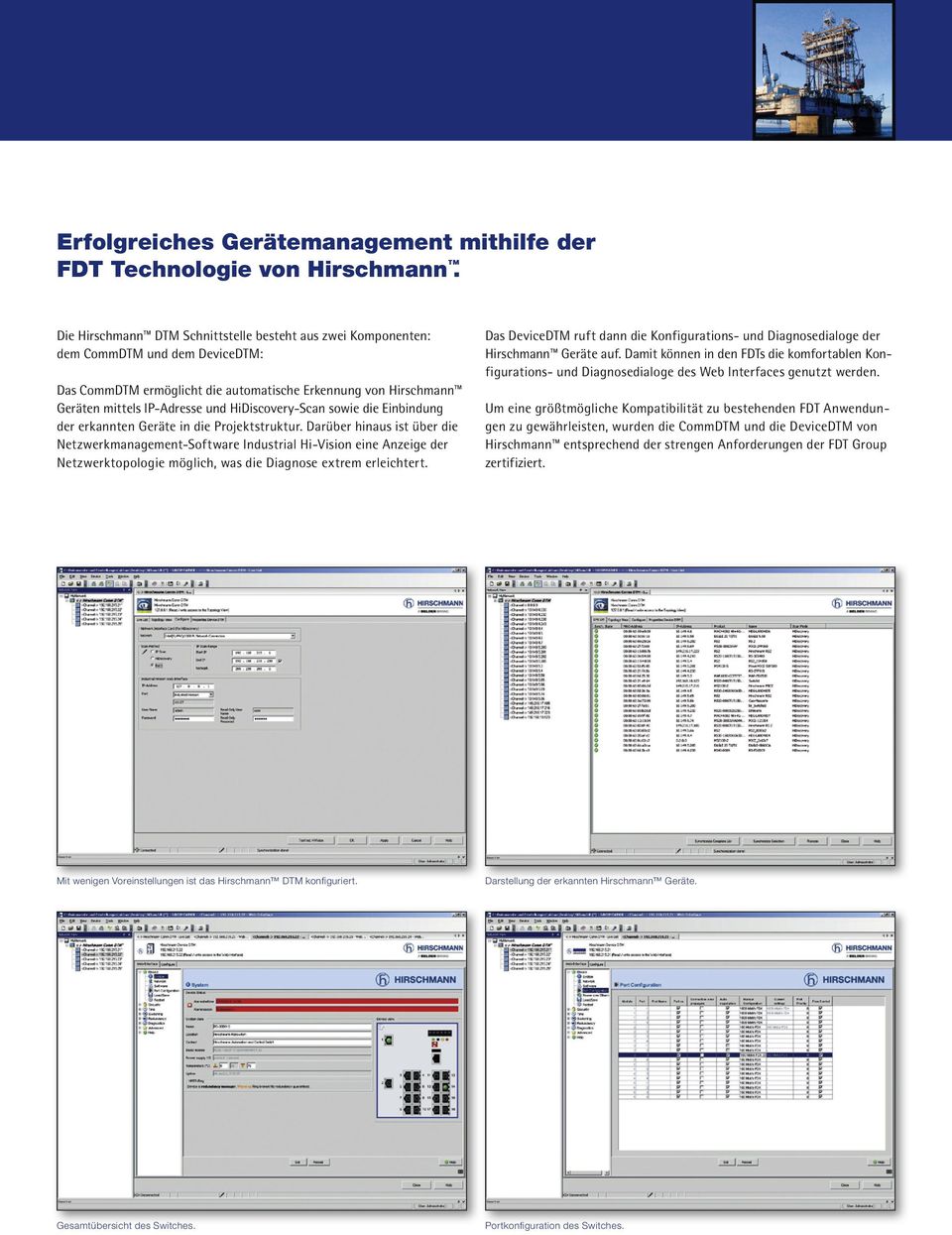 HiDiscovery-Scan sowie die Einbindung der erkannten Geräte in die Projektstruktur.