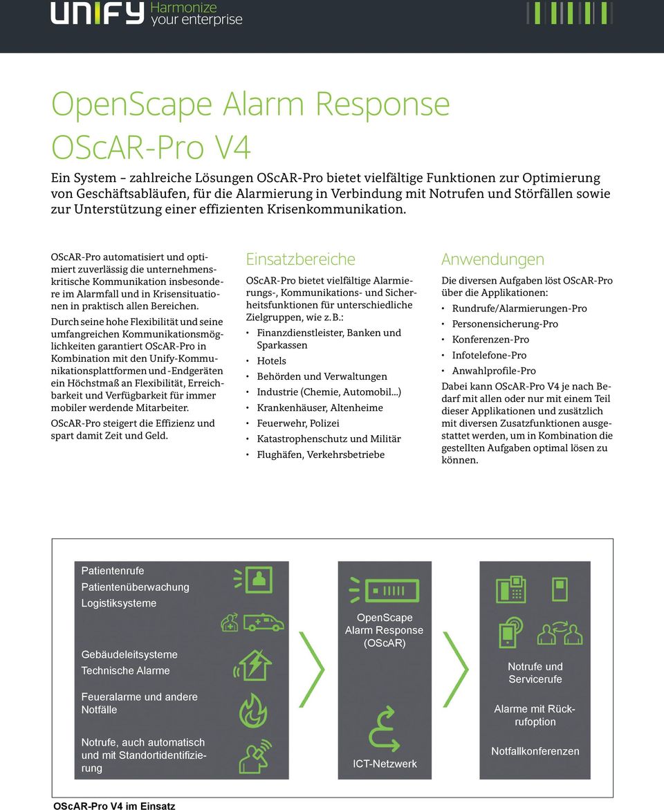 OScAR-Pro automatisiert und optimiert zuverlässig die unternehmenskritische Kommunikation insbesondere im Alarmfall und in Krisensituationen in praktisch allen Bereichen.