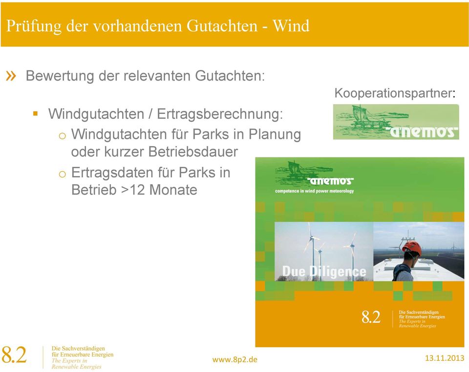 Ertragsberechnung: o Windgutachten für Parks in Planung oder