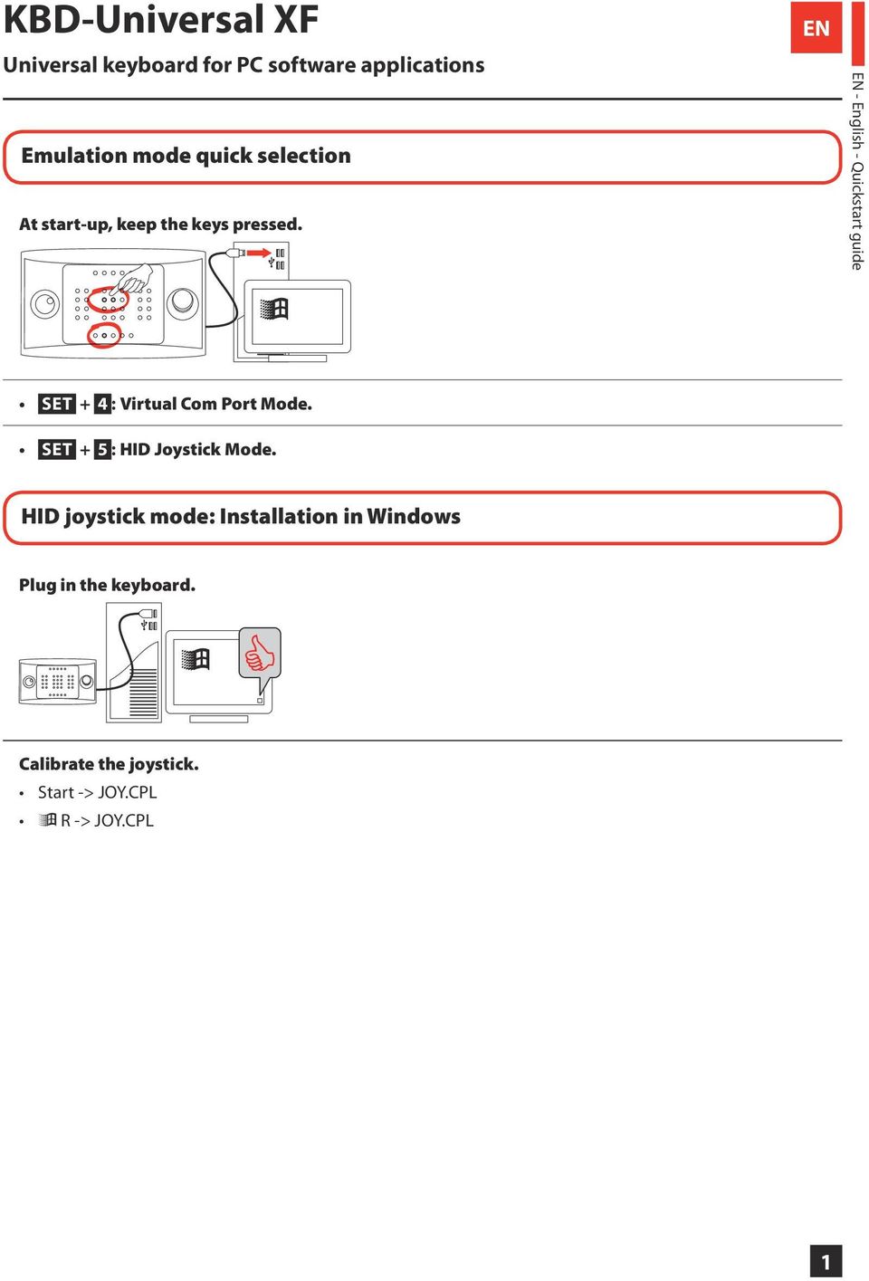 EN EN - English - Quickstart guide SET + 4 : Virtual Com Port Mode.