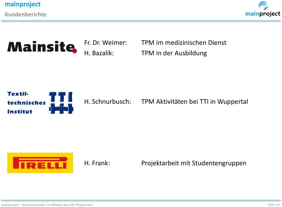 Bazalik: TPM in der Ausbildung H.