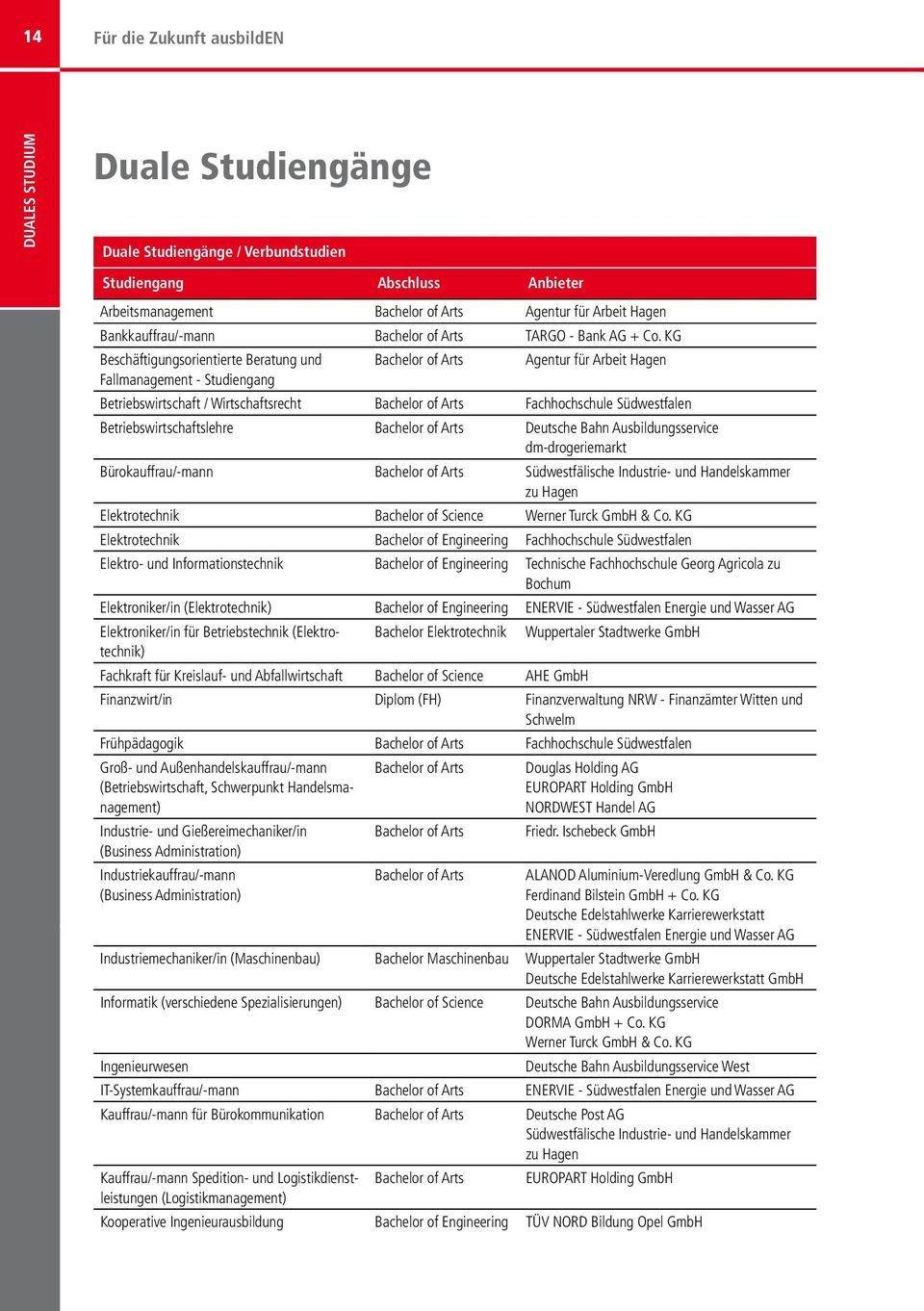 KG Beschäftigungsorientierte Beratung und Bachelor of Arts Agentur für Arbeit Hagen Fallmanagement - Studiengang Betriebswirtschaft / Wirtschaftsrecht Bachelor of Arts Fachhochschule Südwestfalen