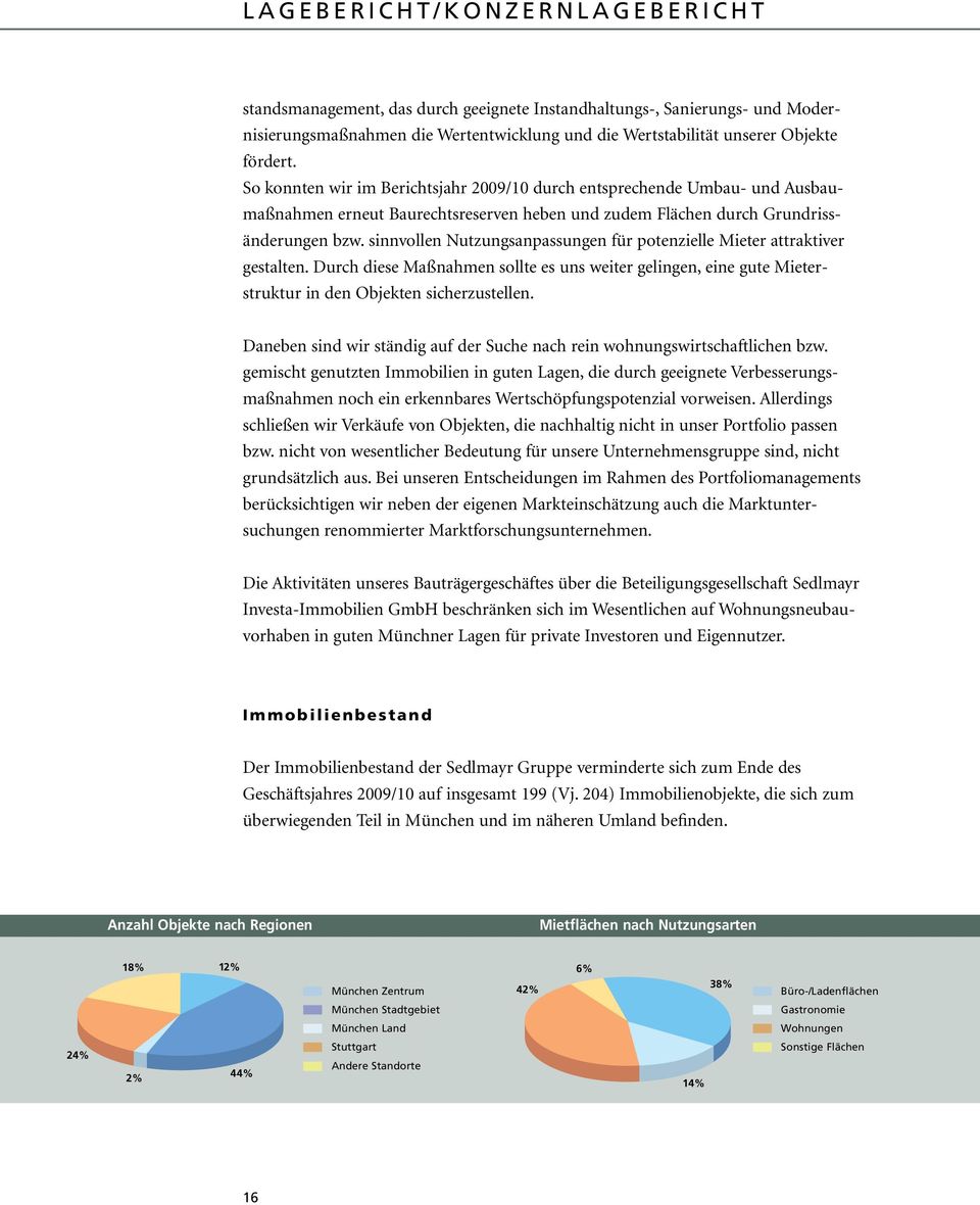 sinnvollen Nutzungsanpassungen für potenzielle Mieter attraktiver gestalten. Durch diese Maßnahmen sollte es uns weiter gelingen, eine gute Mieterstruktur in den Objekten sicherzustellen.