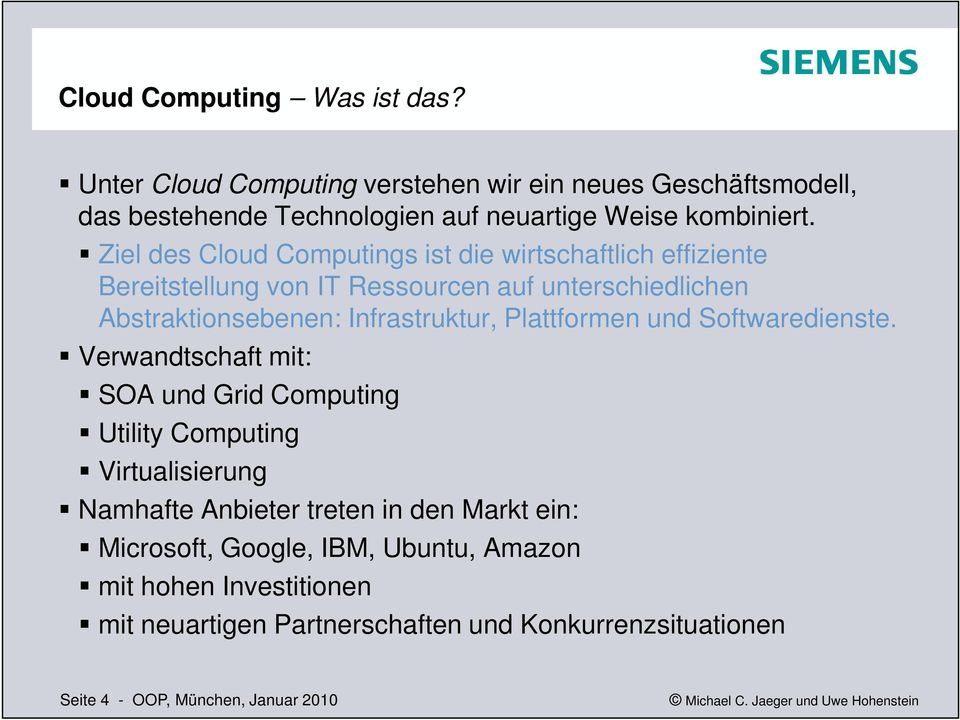 Plattformen und Softwaredienste.