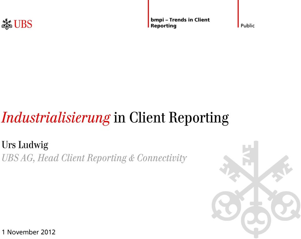 Reporting Urs Ludwig UBS AG, Head