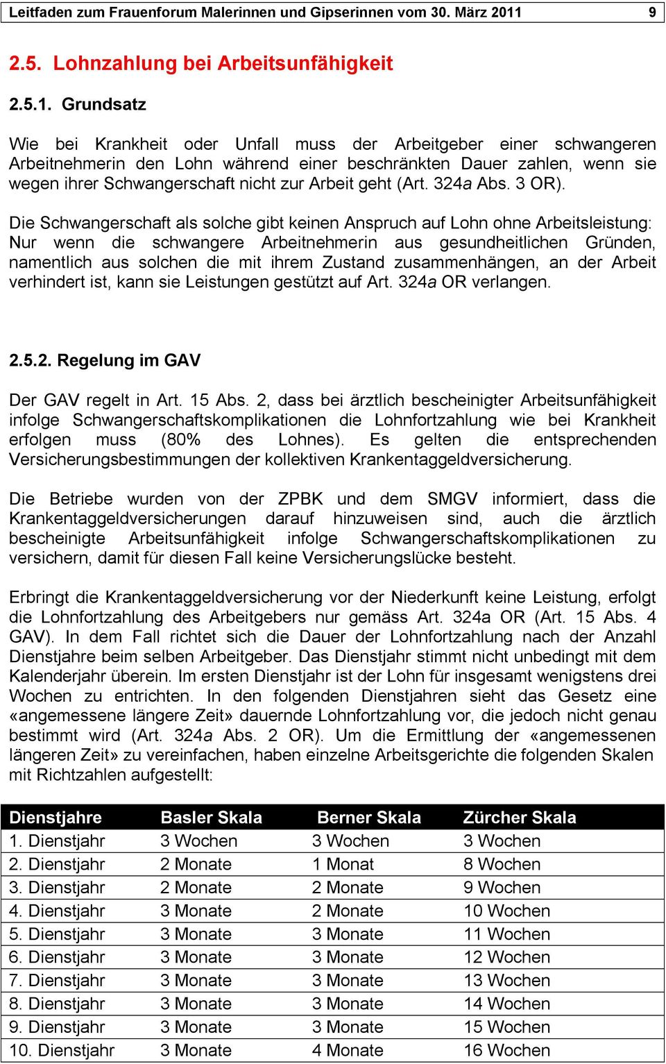 Grundsatz Wie bei Krankheit oder Unfall muss der Arbeitgeber einer schwangeren Arbeitnehmerin den Lohn während einer beschränkten Dauer zahlen, wenn sie wegen ihrer Schwangerschaft nicht zur Arbeit