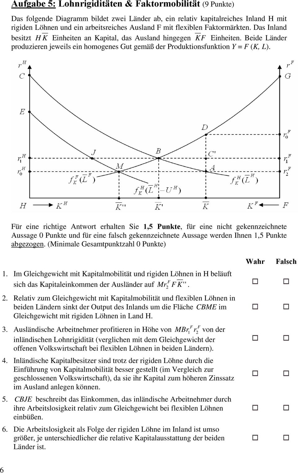 Für eine richtige Antwort erhalten Sie 1,5 Punkte, für eine nicht gekennzeichnete Aussage 0 Punkte und für eine falsch gekennzeichnete Aussage werden Ihnen 1,5 Punkte abgezogen.