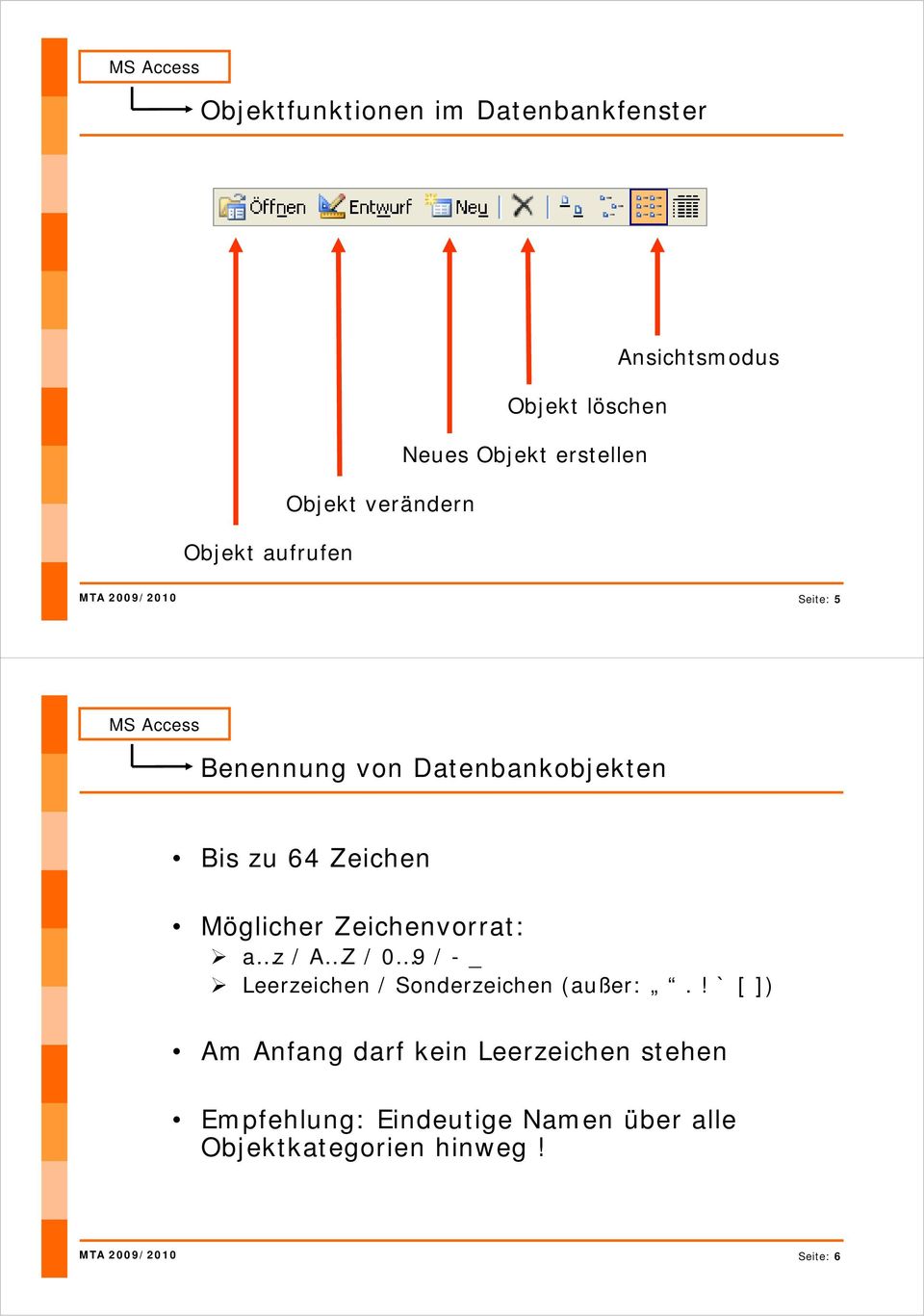 Möglicher Zeichenvorrat: a z / A Z / 0 9 / - _ Leerzeichen / Sonderzeichen (außer:.