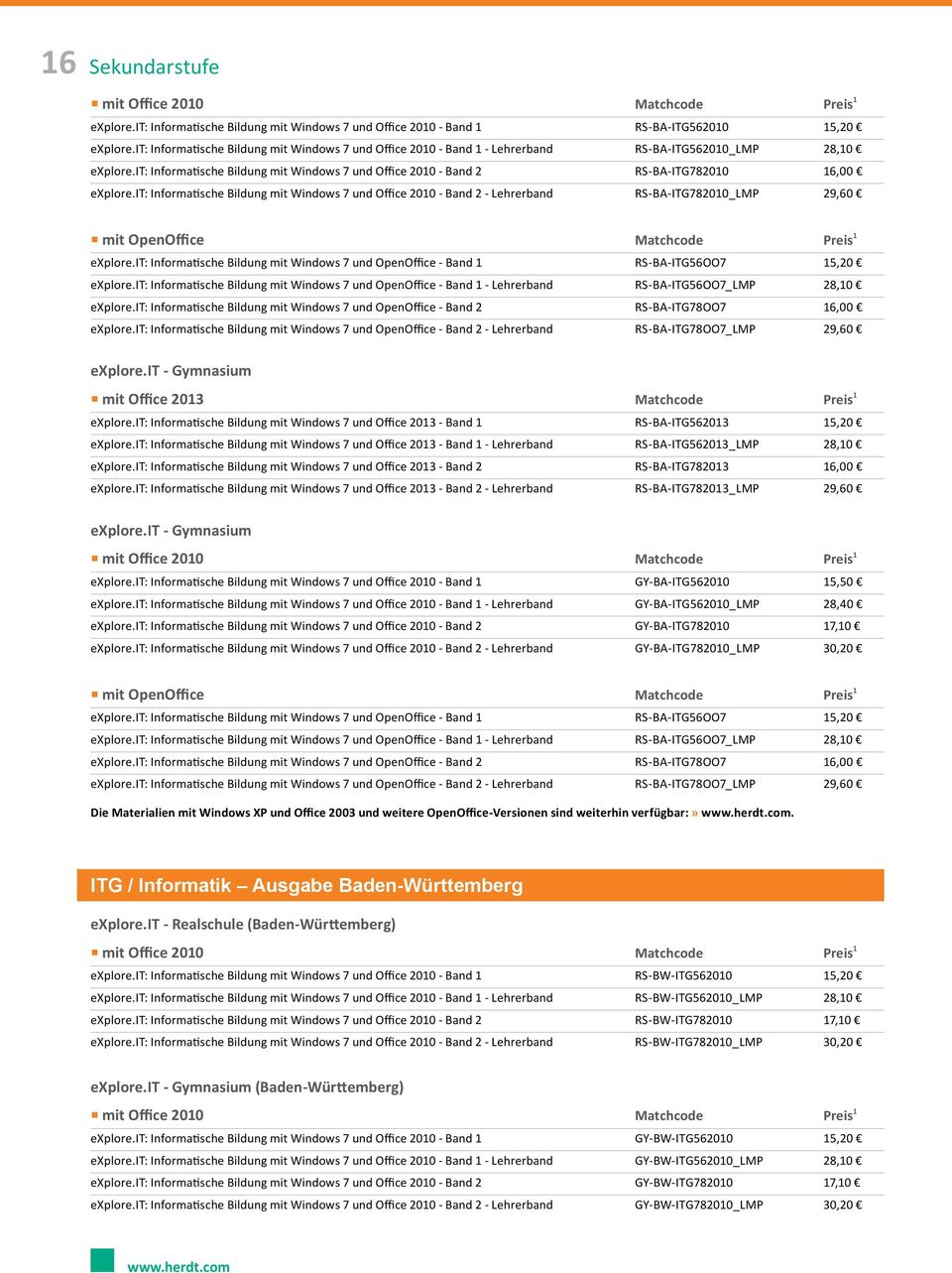 it: Informatische Bildung mit Windows 7 und Office 2010 - Band 2 RS-BA-ITG782010 16,00 explore.