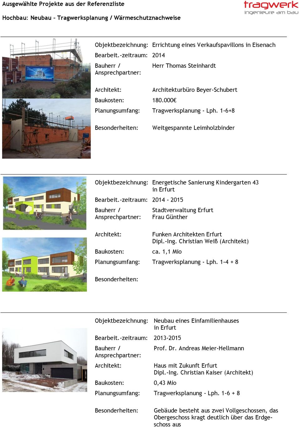 -zeitraum: 2014-2015 Stadtverwaltung Erfurt Frau Günther Funken Architekten Erfurt Dipl.-Ing. Christian Weiß (Architekt) ca. 1,1 Mio Planungsumfang: Tragwerksplanung - Lph.