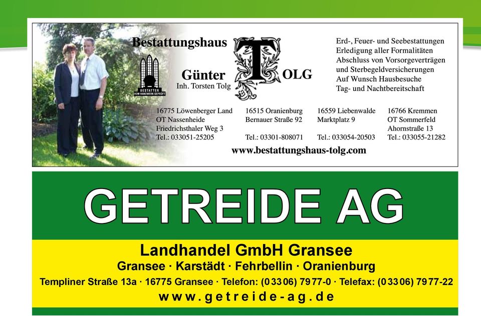 16775 Gransee Telefon: (0 33 06) 79 77-0 Telefax: (0 33 06) 79