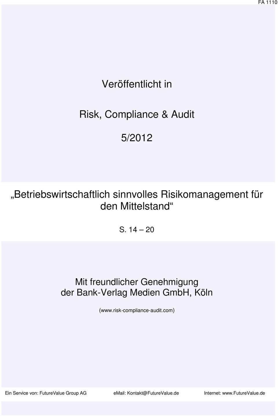 14 20 Mit freundlicher Genehmigung der Bank-Verlag Medien GmbH, Köln (www.