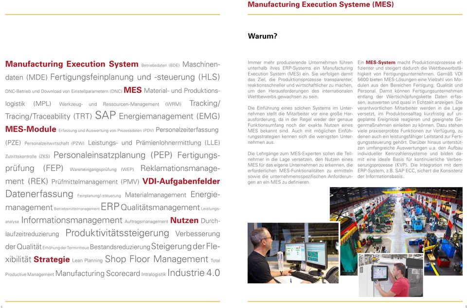 logistik (MPL) Werkzeug- und Ressourcen-Management (WRM) Tracking/ Tracing/Traceability (TRT) SAP Energiemanagement (EMG) MES-Module Erfassung und Auswertung von Prozessdaten (PDV)