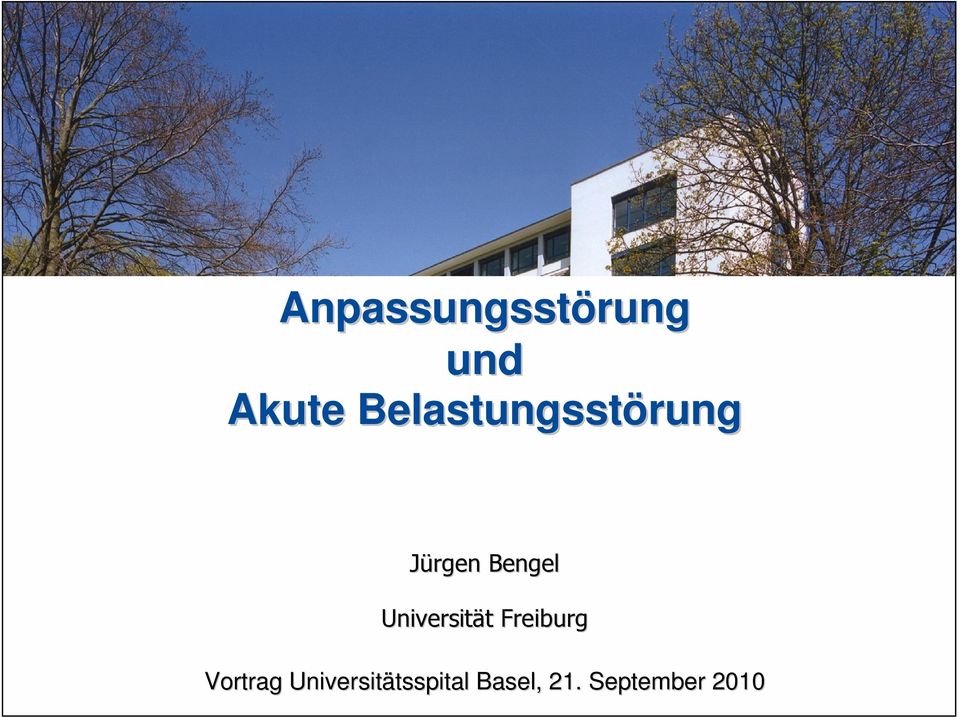 Freiburg Jürgen Bengel Institut für Psychologie Abt.