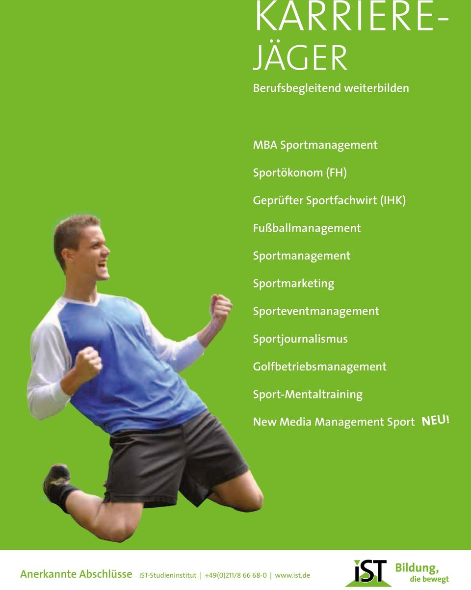 Sporteventmanagement Sportjournalismus Golfbetriebsmanagement Sport-Mentaltraining