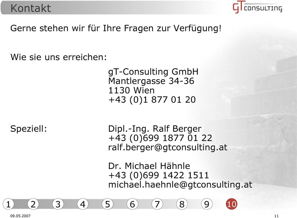 (0)1 877 01 20 Speziell: Dipl.-Ing. Ralf Berger +43 (0)699 1877 01 22 ralf.