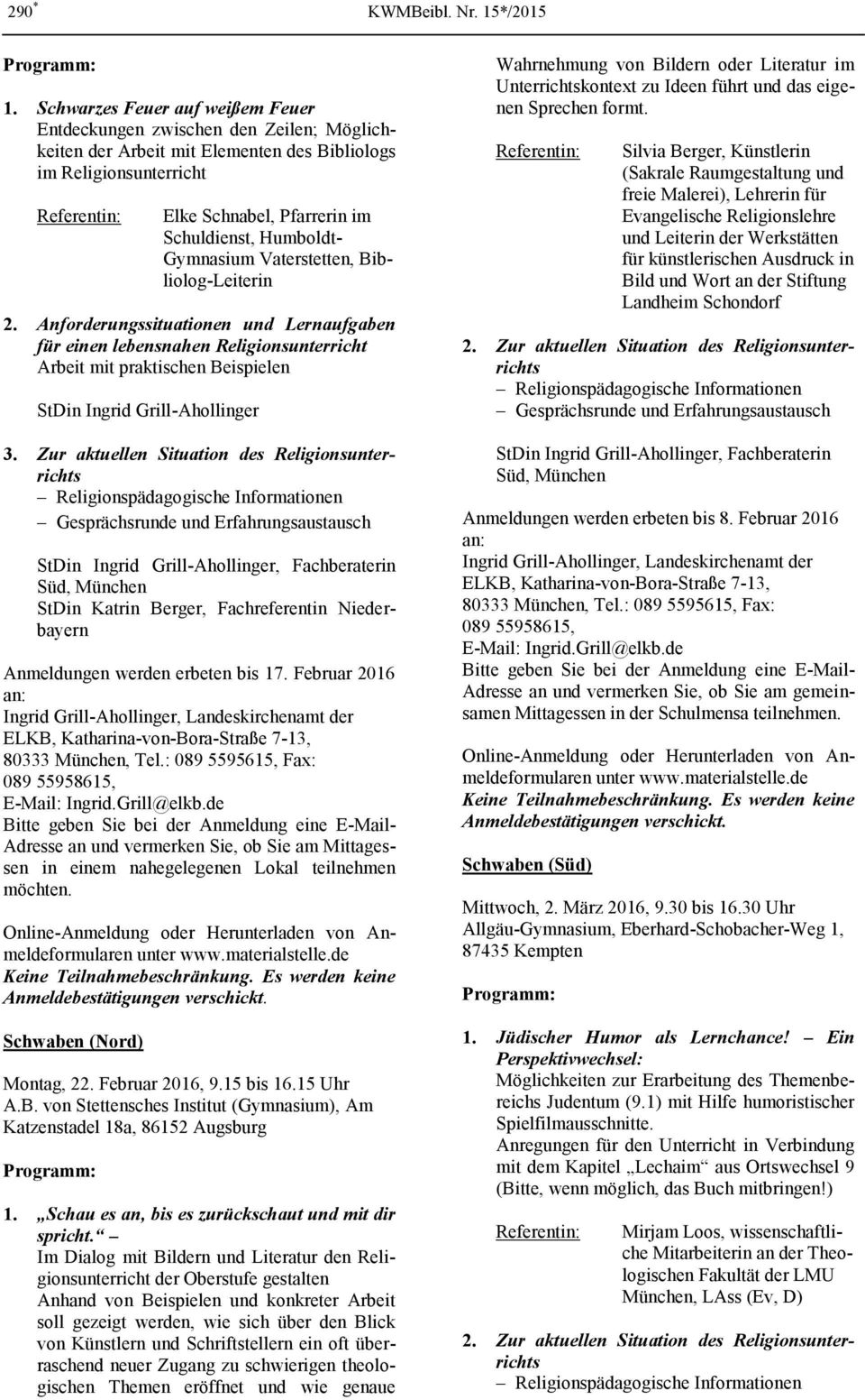 Humboldt- Gymnasium Vaterstetten, Bibliolog-Leiterin 2.
