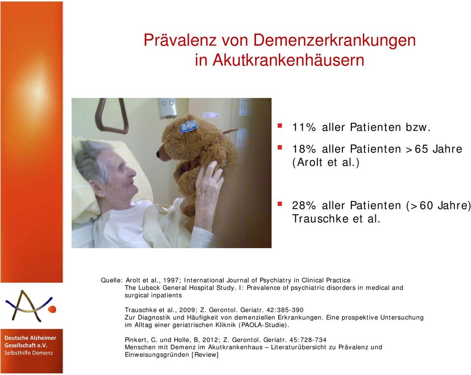 I: Prevalence of psychiatric disorders in medical and surgical inpatients Trauschke et al., 2009; Z. Gerontol. Geriatr.