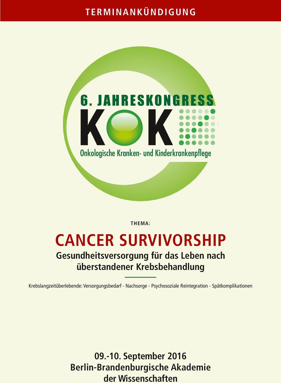 survivorship Gesundheitsversorgung für das Leben nach überstandener Krebsbehandlung