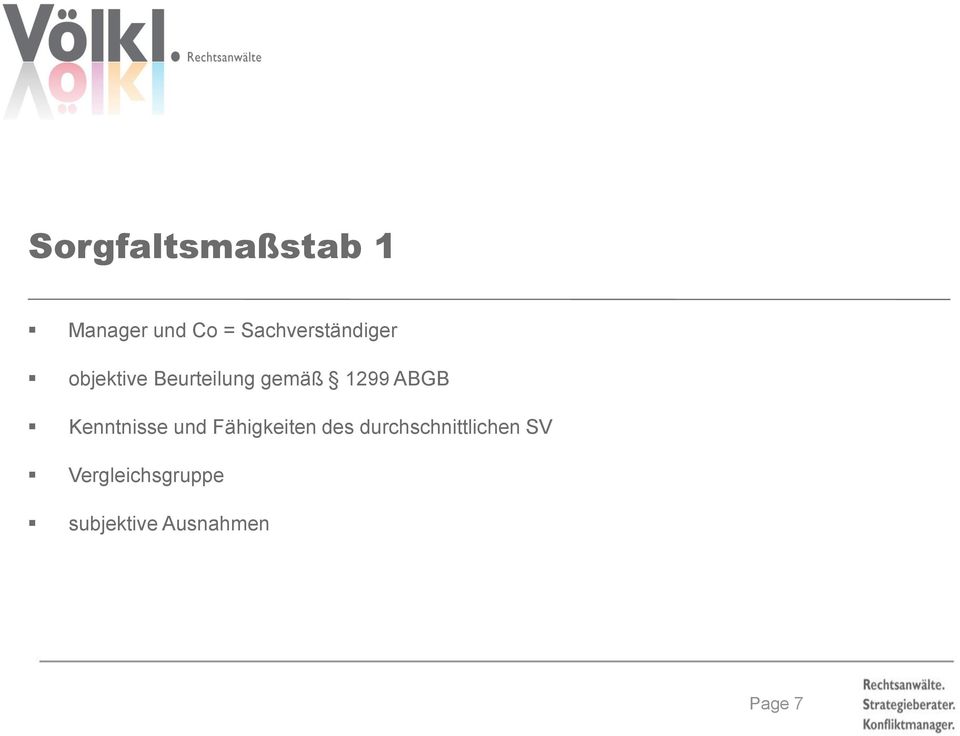 1299 ABGB Kenntnisse und Fähigkeiten des