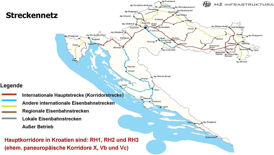 Lokale Eisenbahnstrecken Außer Betrieb Hauptkorridore in Kroatien