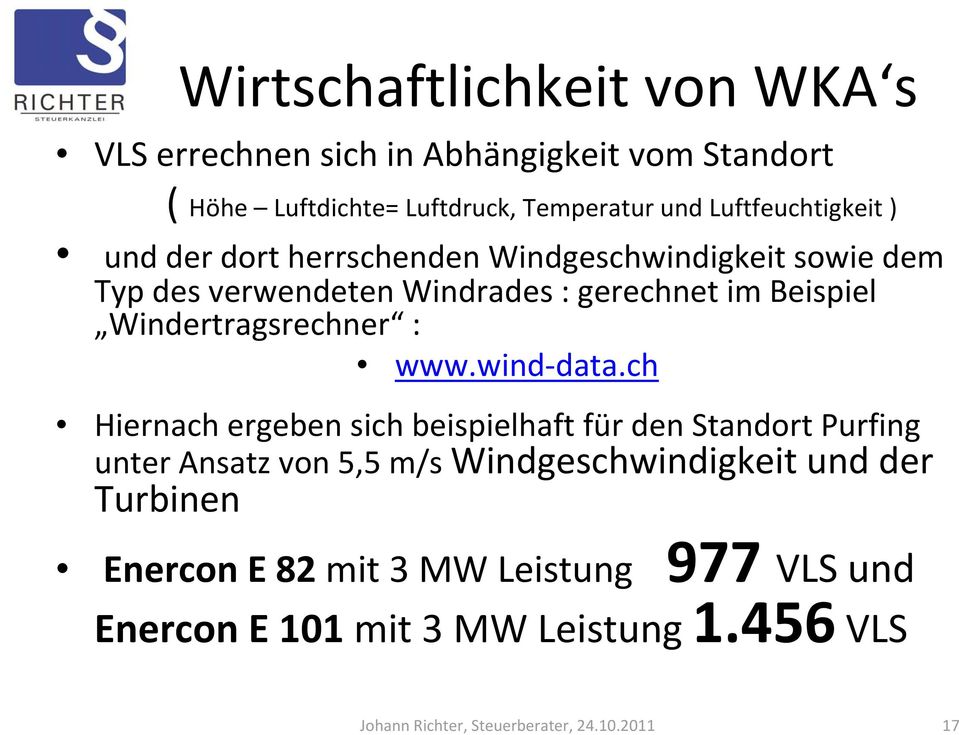 Windertragsrechner : www.wind data.